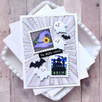 Waffle Flower Postage Collage Spooktacular Icons Dies 422480 three ghosts card