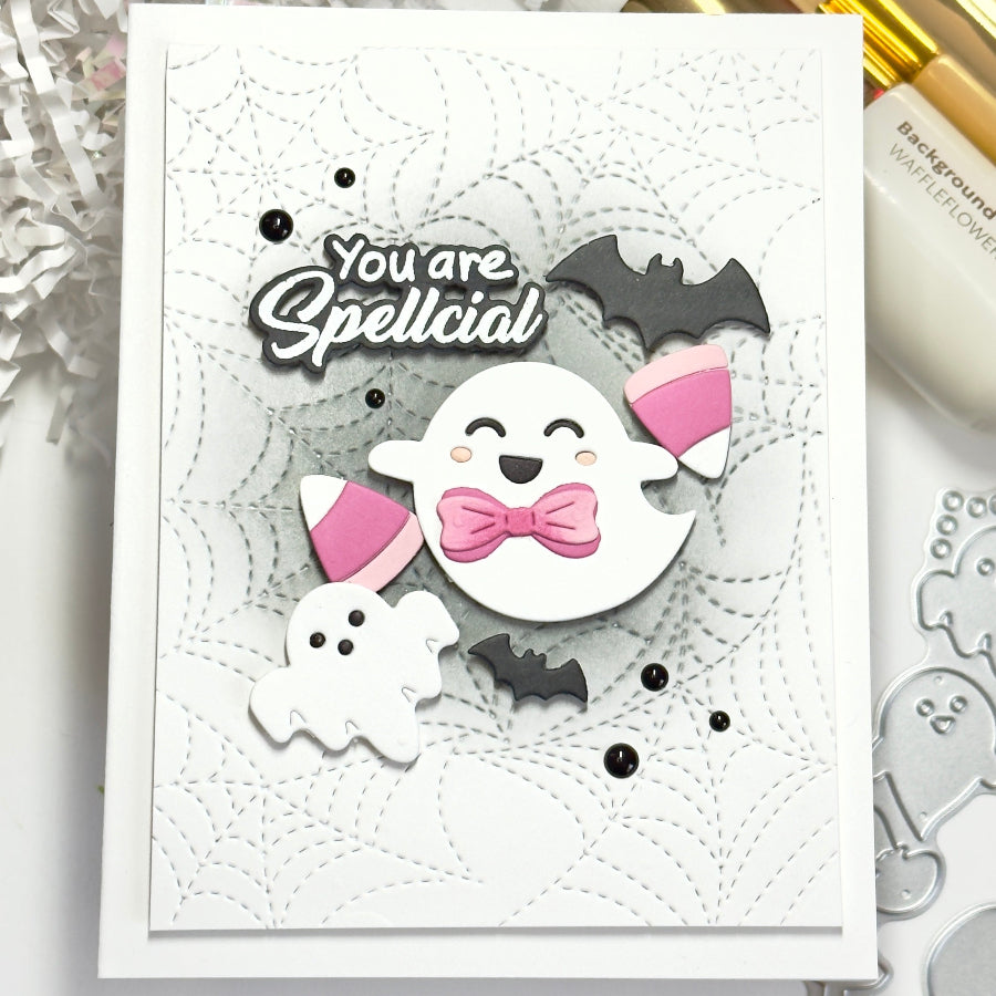 Waffle Flower Postage Collage Spooktacular Icons Dies 422480 you are special card