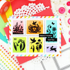 Waffle Flower Postage Collage Spring Silhouettes Clear Stamps 422369 birds nest