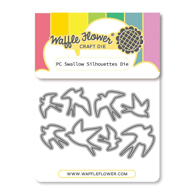 Waffle Flower Postage Collage Swallow Silhouettes Dies 422432