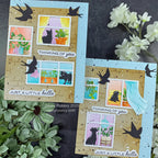 Waffle Flower Postage Collage Swallow Silhouettes Dies 422432 thinking of you card amy rysavy | color-code:ALT01