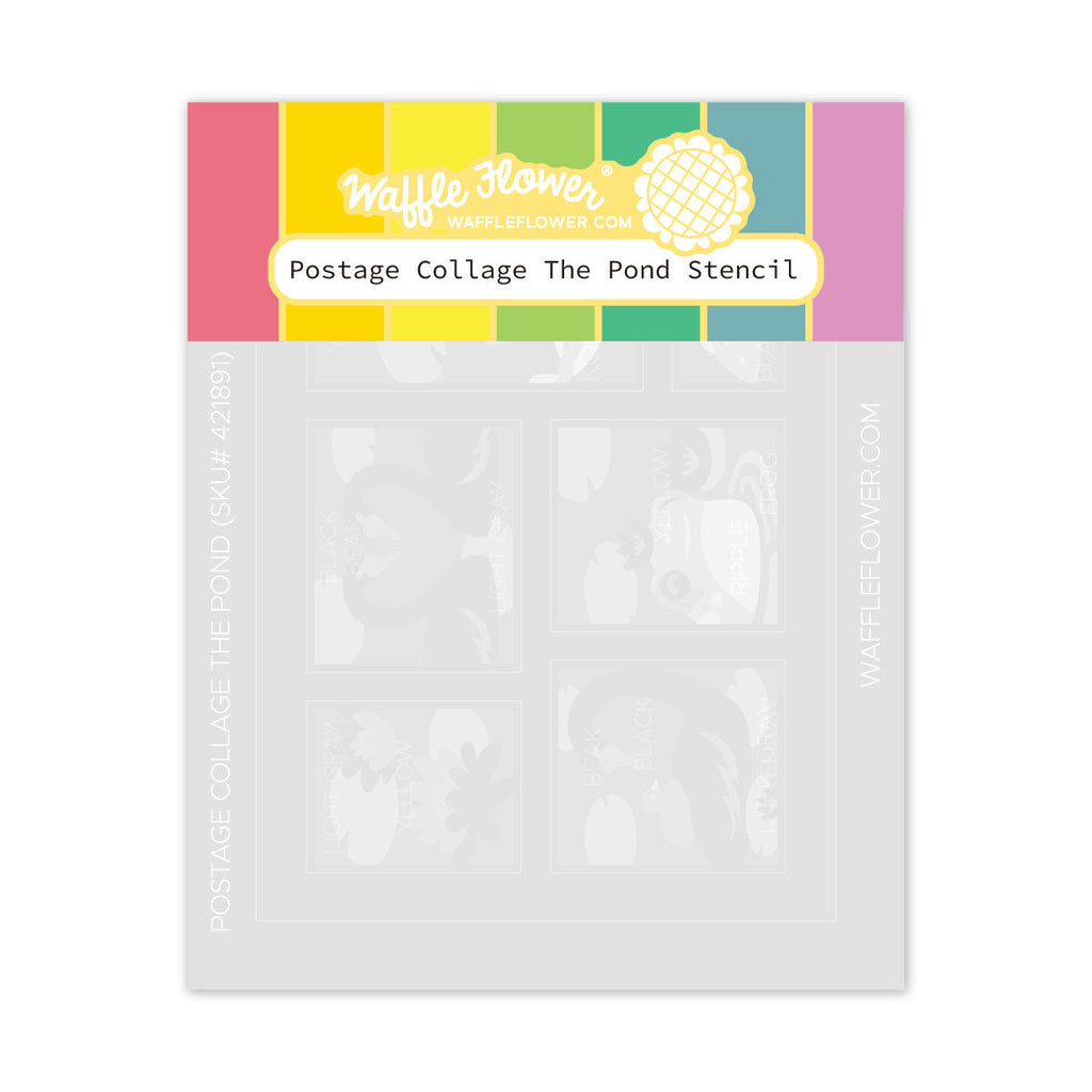 Waffle Flower Postage Collage The Pond Stencils 421891