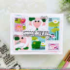 Waffle Flower Postage Collage The Pond Stencils 421891 birthday