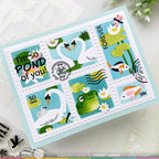 Waffle Flower Postage Collage The Pond Stencils 421891 frog