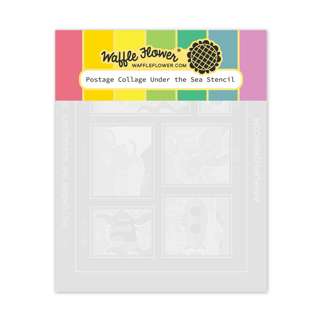 Waffle Flower Postage Collage Under the Sea Stencils 422421