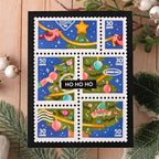 Waffle Flower Postage Collage Vertical Tree Stencils 422140 ho ho ho