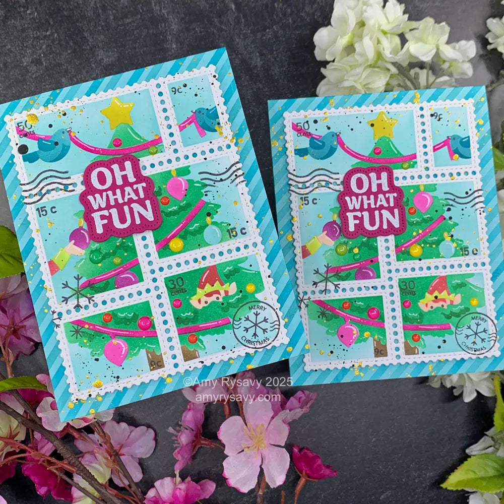 Waffle Flower Postage Collage Vertical Tree Stencils 422140 postage stamps | color-code:ALT01