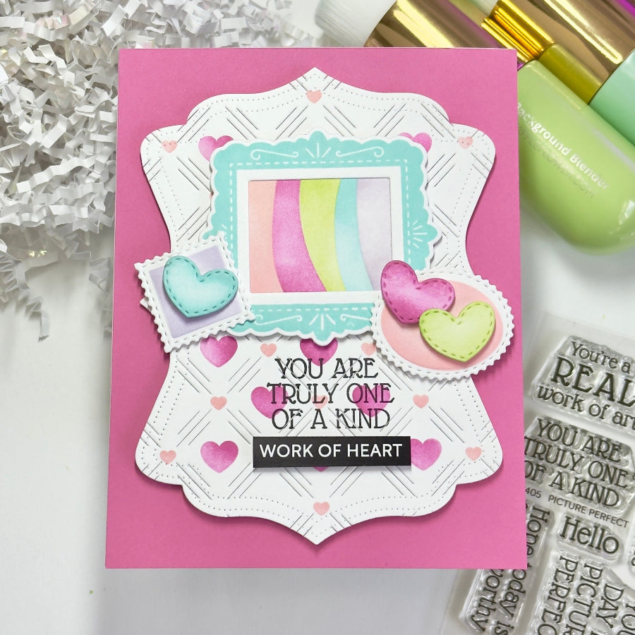 Waffle Flower Postage Collage Wavy Lines Stencils 422406 hearts