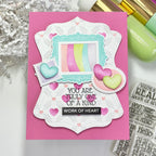 Waffle Flower Postage Collage Wavy Lines Stencils 422406 hearts