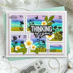 Waffle Flower Postage Collage Wavy Lines Stencils 422406 thinking of you