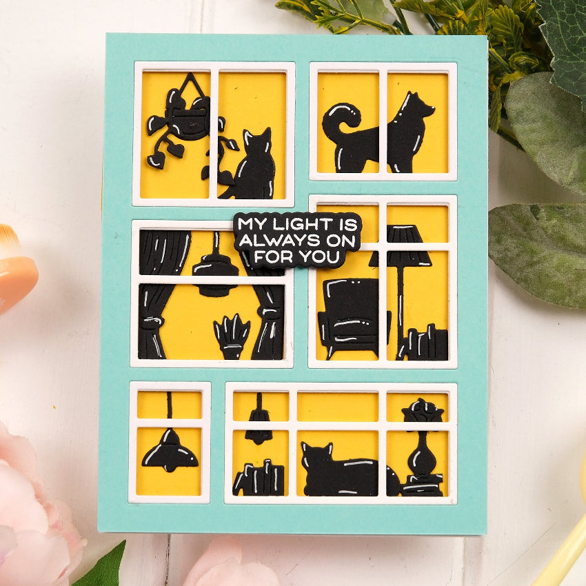 Waffle Flower Postage Collage Window Add-ons Dies 422355 for you card
