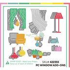 Waffle Flower Postage Collage Window Add-ons Dies 422355 layering guide