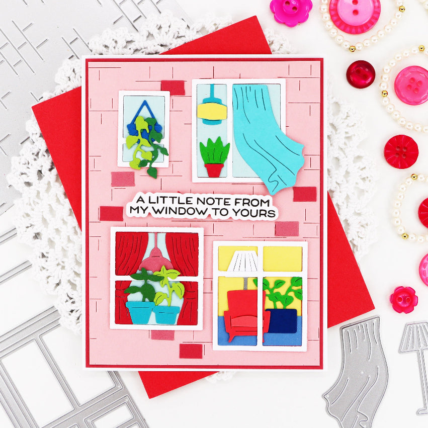 Waffle Flower Postage Collage Windowsill Plants Dies 422476 from me to you card