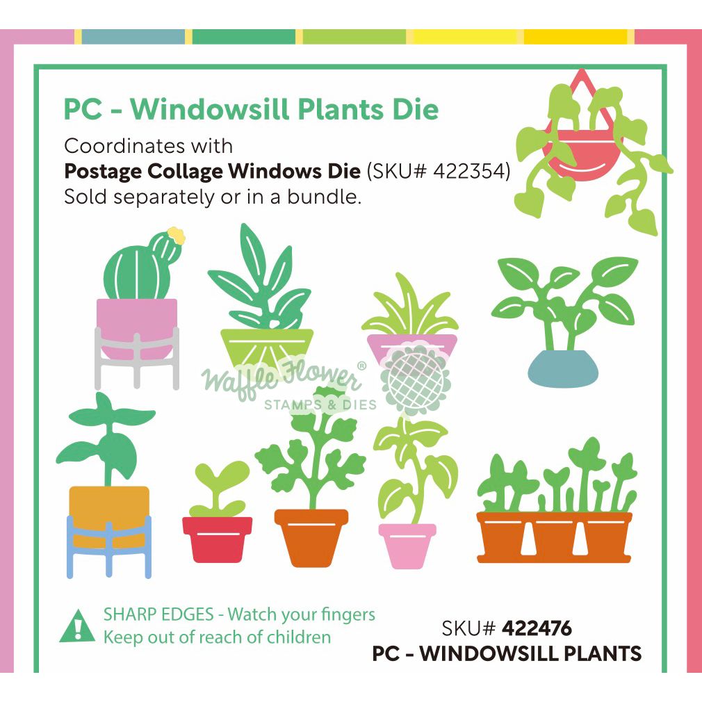 Waffle Flower Postage Collage Windowsill Plants Dies 422476 layering guide