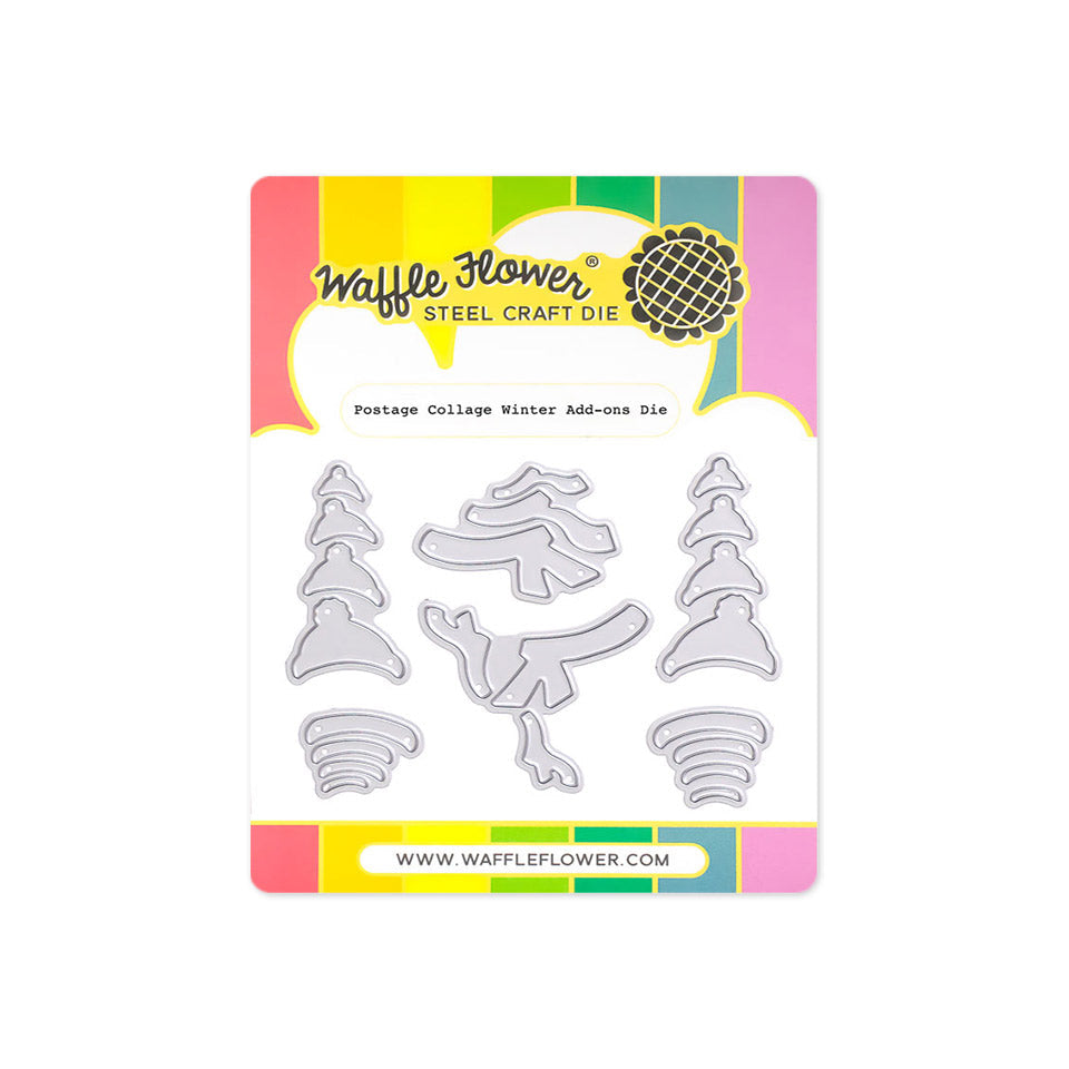 Waffle Flower Postage Collage Winter Add-ons Dies 422298