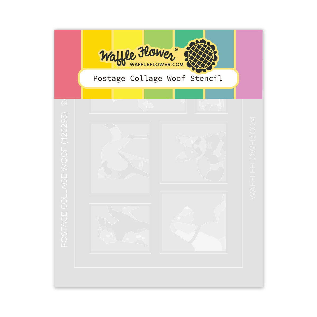 Waffle Flower Postage Collage Woof Stencils 422295