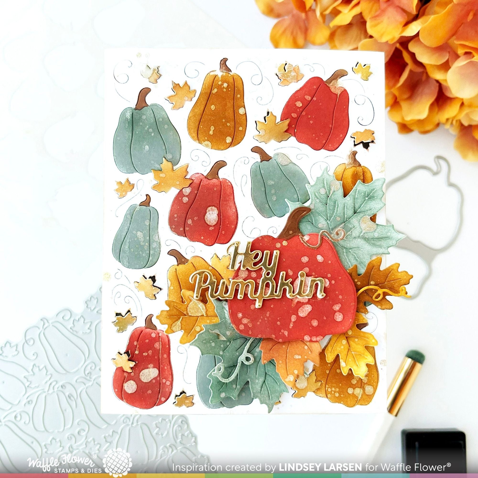 Waffle Flower Pumpkin Patch Panel Die 421842 pumpkin