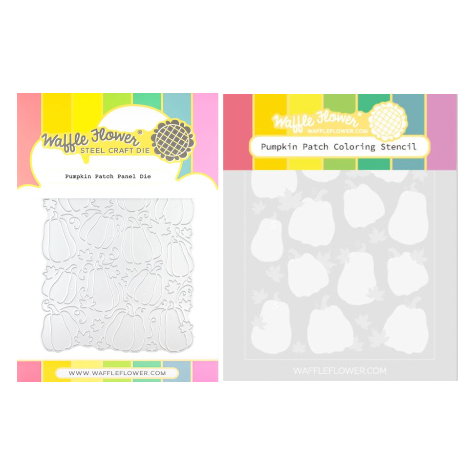 Waffle Flower Pumpkin Patch Panel Die and Stencils Set