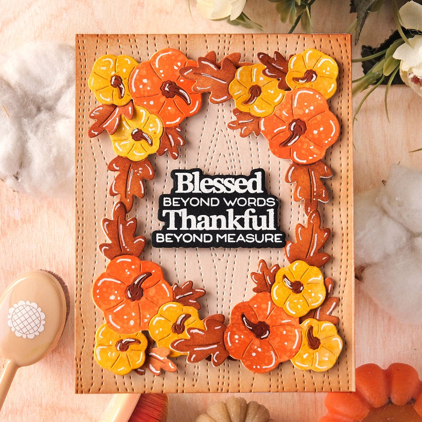 Waffle Flower Pumpkin Time Coloring Stencil and Texture Die Set blessed
