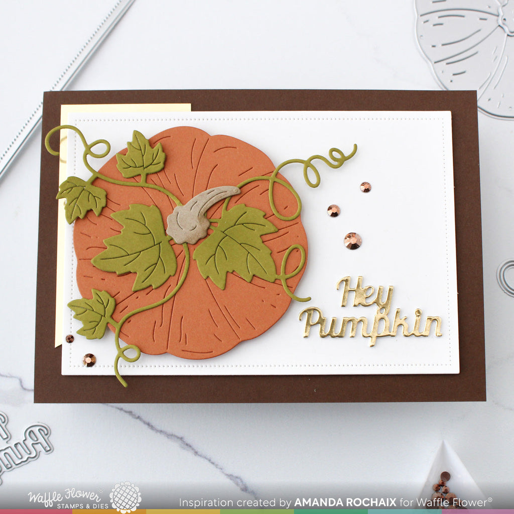 Waffle Flower Pumpkin with Stem Dies 421862 hey pumpkin