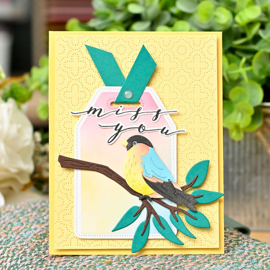 Waffle Flower Quatrefoil Texture Die 422050 bird