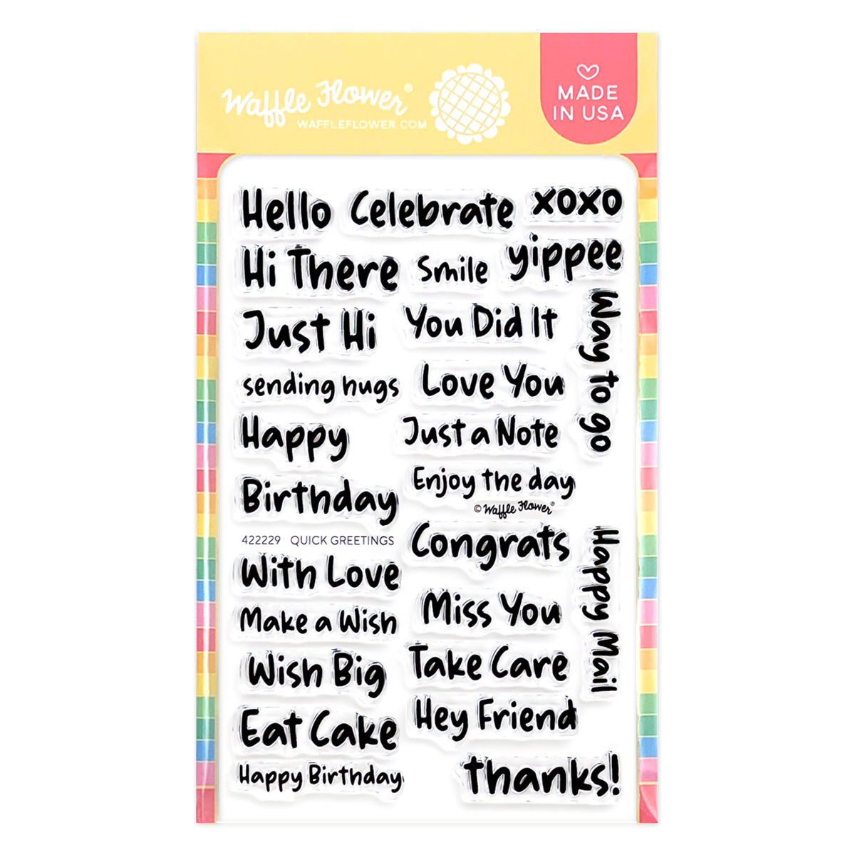 Waffle Flower Quick Greetings Clear Stamps 422229