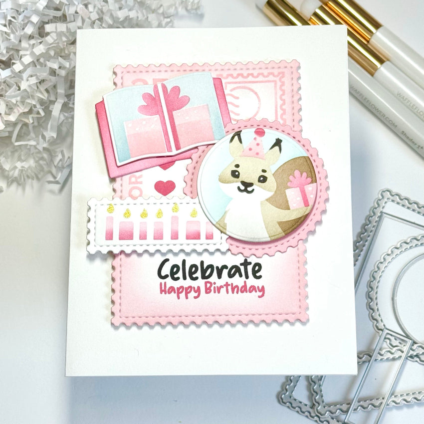 Waffle Flower Quick Greetings Clear Stamps 422229 celebrate