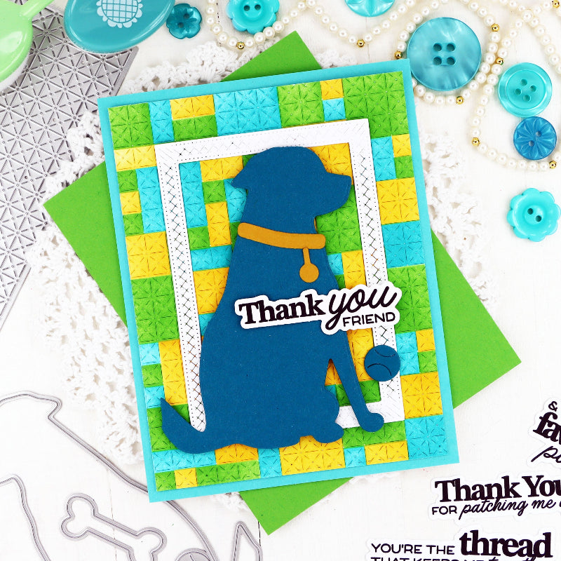 Waffle Flower Quilted Frames Dies 422008 thank you