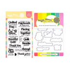 Waffle Flower Quilted Hug Sentiments Clear Stamp and Die Set