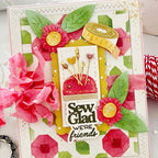 Waffle Flower Quilted Hug Sentiments Clear Stamp and Die Set friends