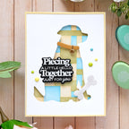 Waffle Flower Quilted Hug Sentiments Clear Stamps 421981 dog