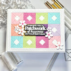 Waffle Flower Quilted Hug Sentiments Clear Stamps 421981 flowers