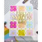 Waffle Flower Quilted Petals Stencils and Tiny Square Texture Die Set happy mother's day
