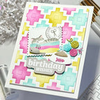 Waffle Flower Quilted Squares Texture Die 421276 birthday wishes