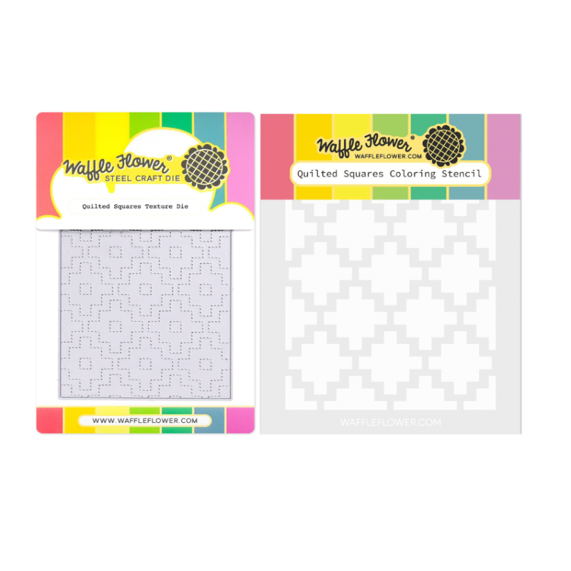Waffle Flower Quilted Squares Texture Die and Stencil Set