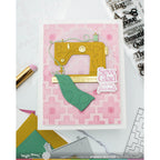 Waffle Flower Quilted Squares Texture Die and Stencil Set friends