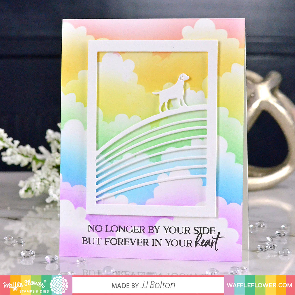 Waffle Flower Rainbow Bridge Clear Stamp and Dies Set wfc238 clouds