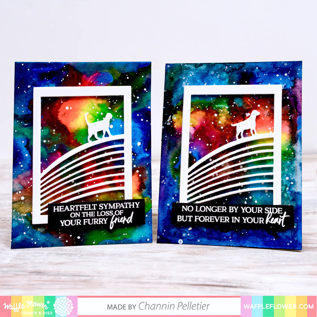 Waffle Flower Rainbow Bridge Clear Stamp and Dies Set wfc238 forever friend