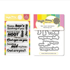 Waffle Flower Real Hoot Sentiments Clear Stamp and Die Set