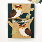 Waffle Flower Real Hoot Sentiments Clear Stamps 422241 heart tree cut out card