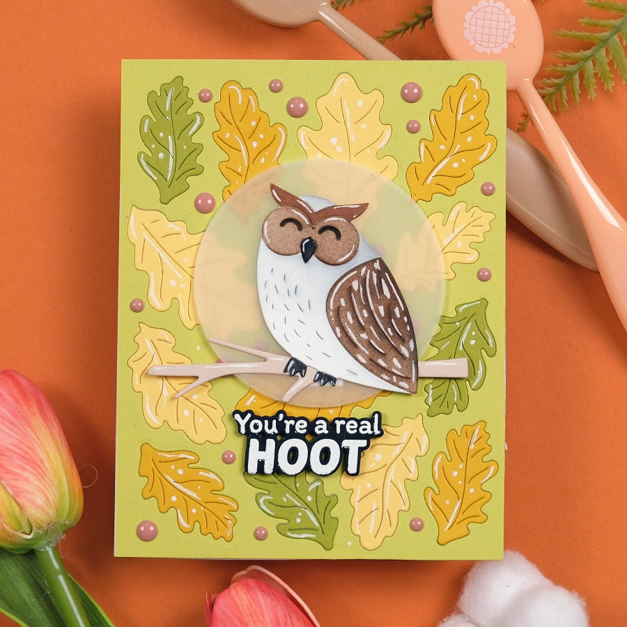 Waffle Flower Real Hoot Sentiments Matching Dies 422242 you're a hoot card