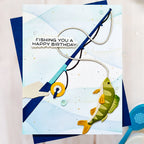Waffle Flower Reel In Dies 422558 green fish card