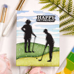 Waffle Flower Retirement Sentiments Clear Stamp and Die Set happy retirement card