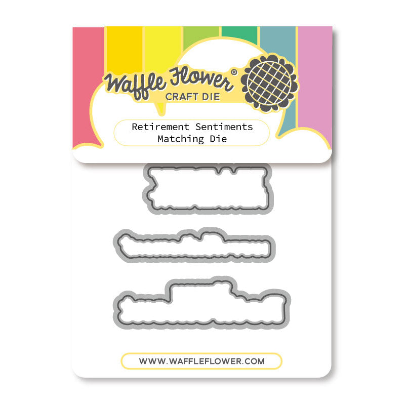 Waffle Flower Retirement Sentiments Matching Dies 422552