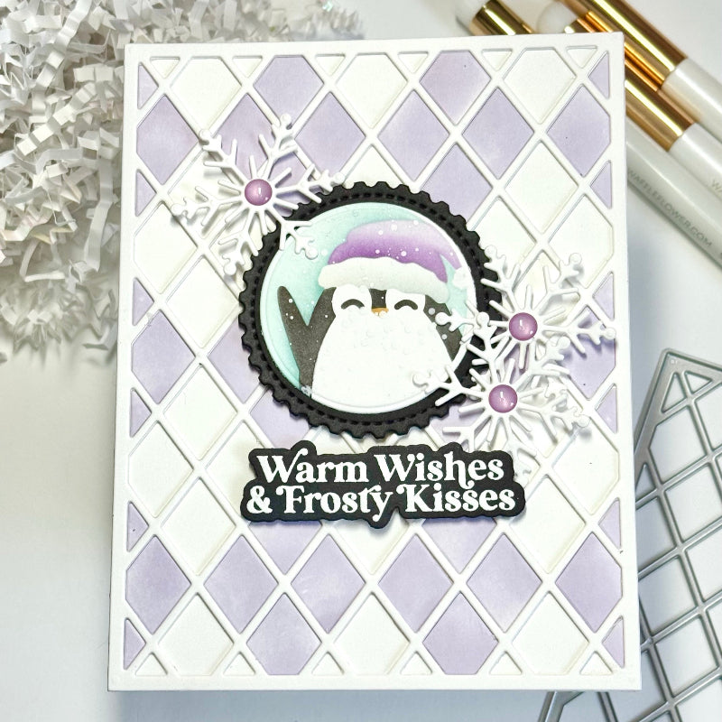 Waffle Flower Rhombus Panel Die 422113 penguin