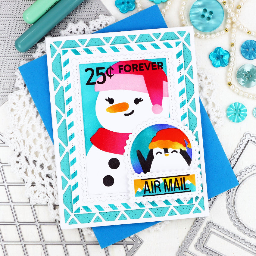 Waffle Flower Rhombus Panel Die 422113 snowman