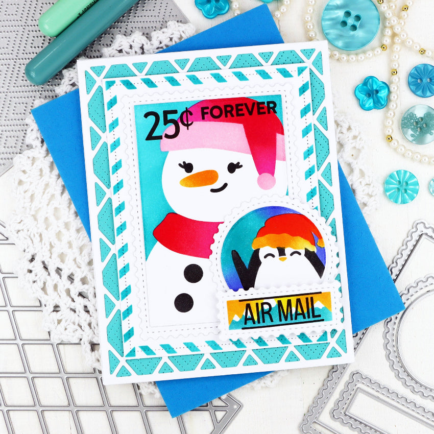 Waffle Flower Rhombus Panel and Texture Die Set snowman