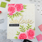 Waffle Flower Rose Bouquet Die 422314 with love