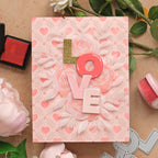 Waffle Flower Rose Bouquet Die and Stencil Set hearts