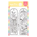 Waffle Flower Round Bookmark Book Lover Clear Stamp and Stencil Set image  1